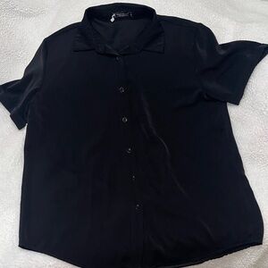 Classic Black Men's Casual Button Down Shirt
